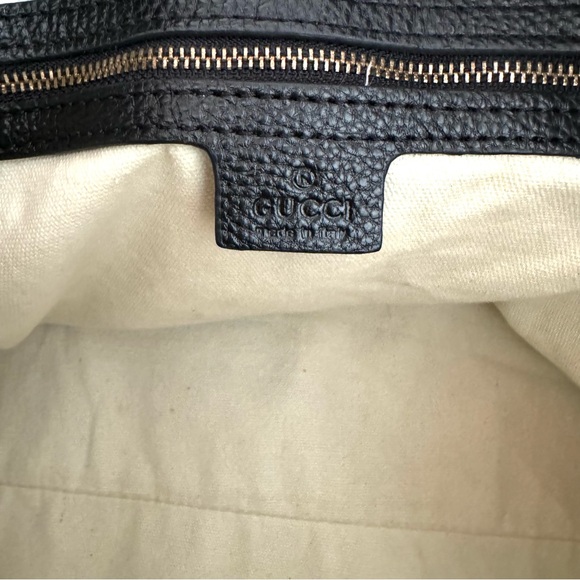 GUCCI Soho Large Black Pebbled Leather Tote Bag Shoulder Bag Women’s - Picture 17 of 17